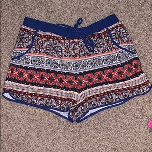 Multicolored patterned shorts